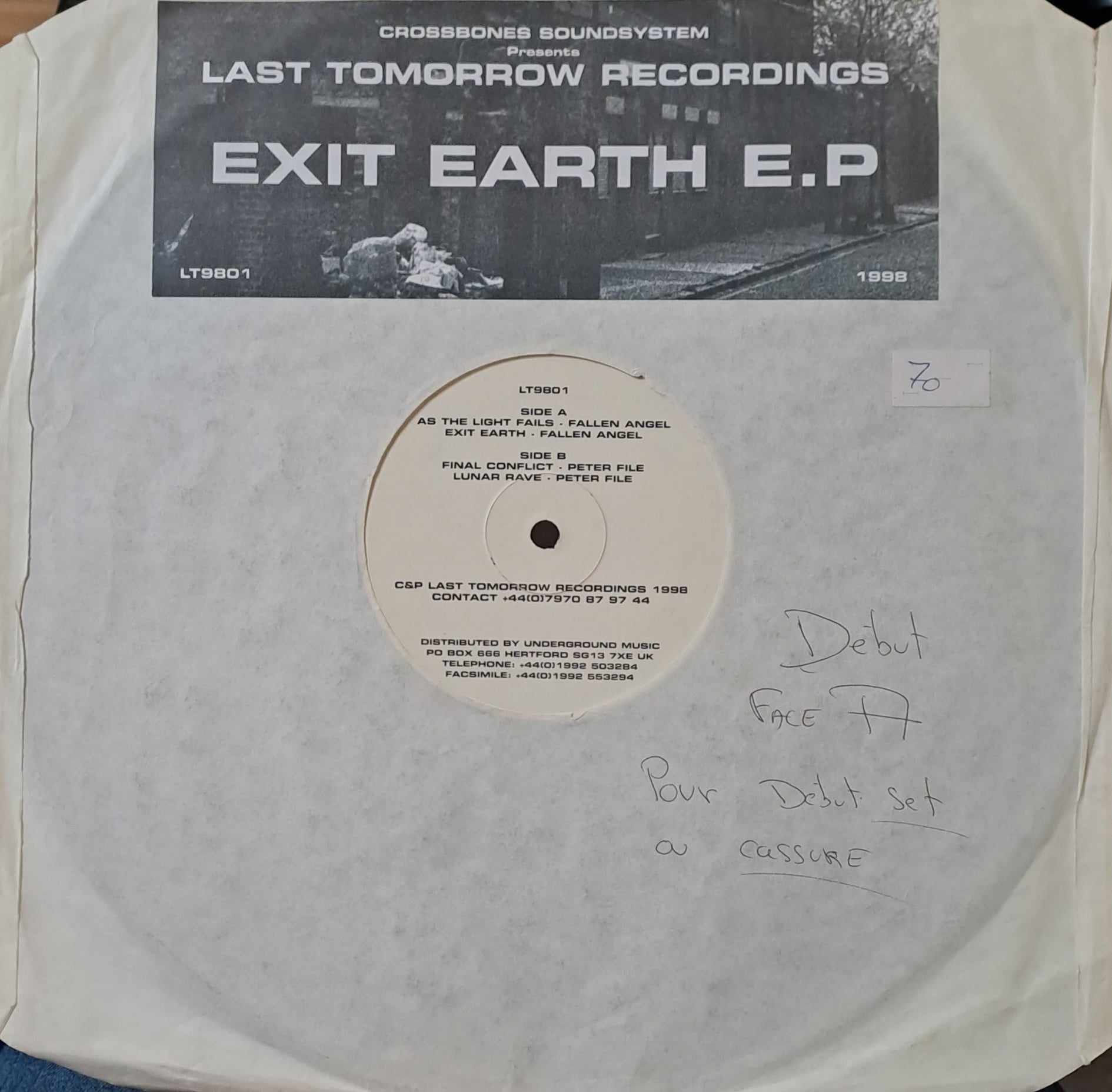 Last Tomorrow Recordings 9801 - vinyle gabber